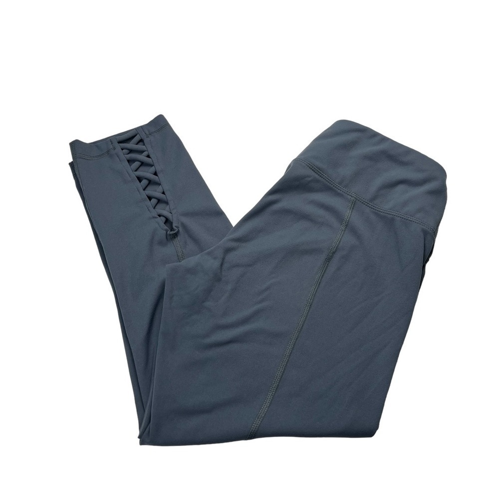 Yogalicious High Waisted Cutout Cropped Leggings Gray Size M